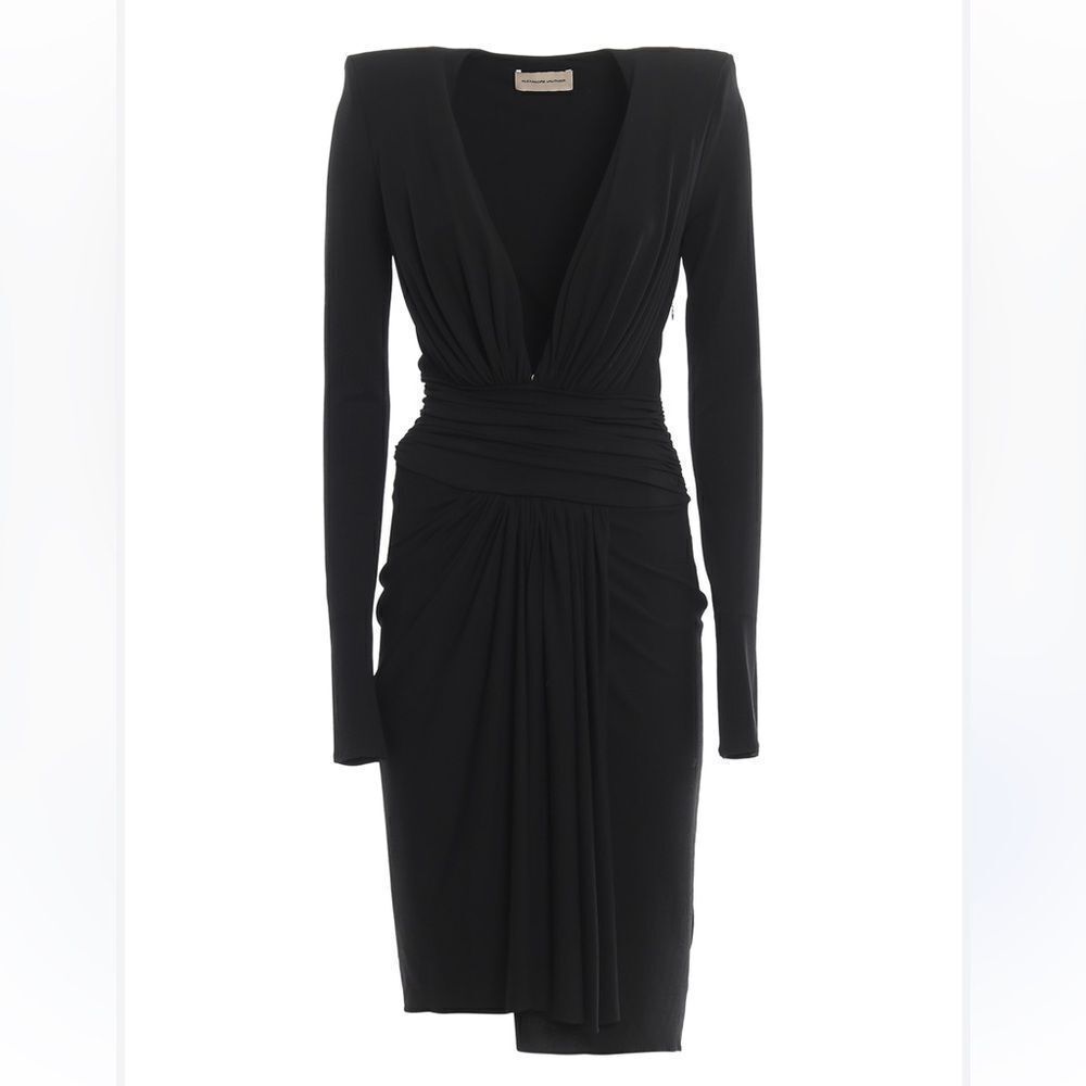 Alexandre Vauthier Plunge Neckline Midi Length Dress
